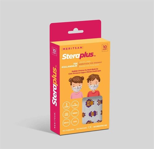 Steraplus Tek Kullanımlık Koruyucu Çocuk Yüz Maskesi 10 Adet