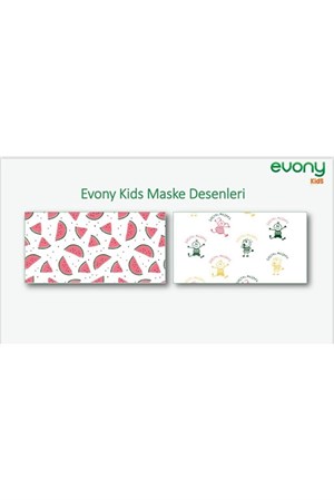 Evony Kids 3 Katlı Yumuşak Kulaklı Maske 50 Adet