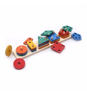 Hamaha Wooden Toys Dikdörtgen 5 Li Sütün Geometrik Şekil HMH-055