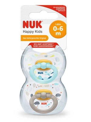 NUK Happy Kids Kauçuk Emzik 2'li No:1